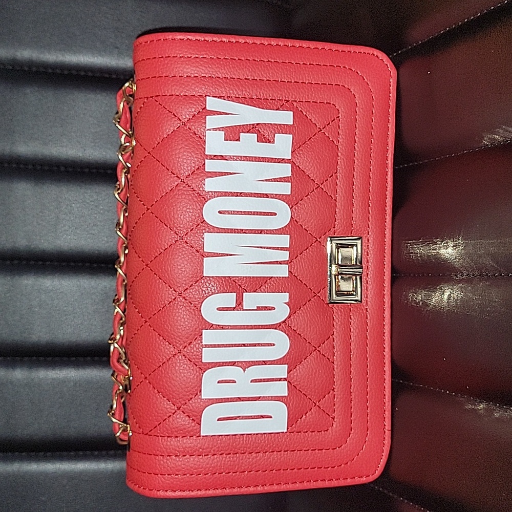 BRAND NEW STYLE ANIMAL "DRUG MONEY" SHOULDER BAG IN RED (NEVER WORN)